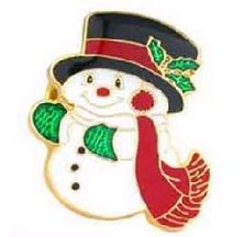 Christmas snow man badge